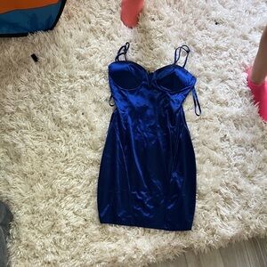 Beautiful sleek blue cocktail dress